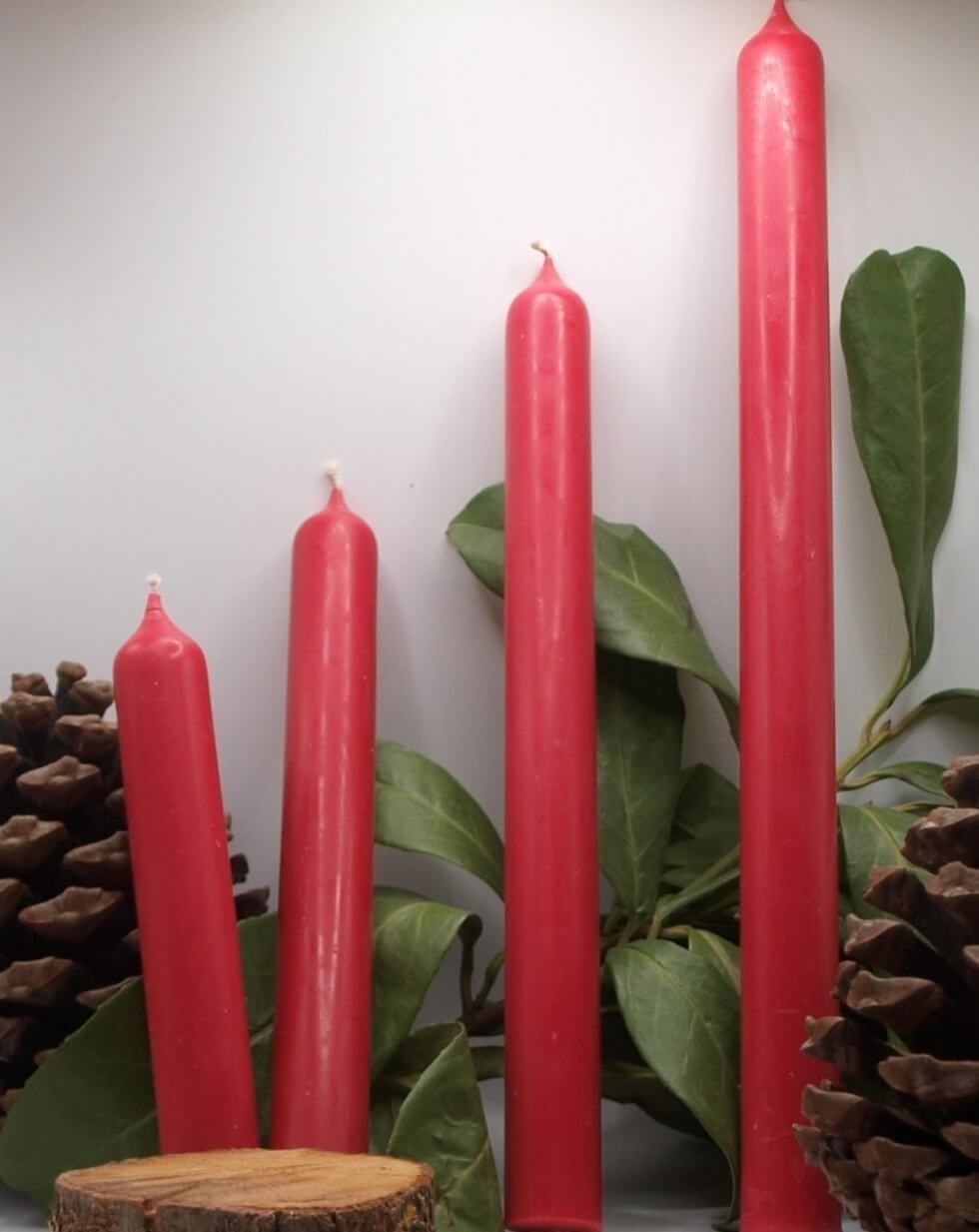 Bougies déco chandelles couleur rouge - Bougies de Charroux