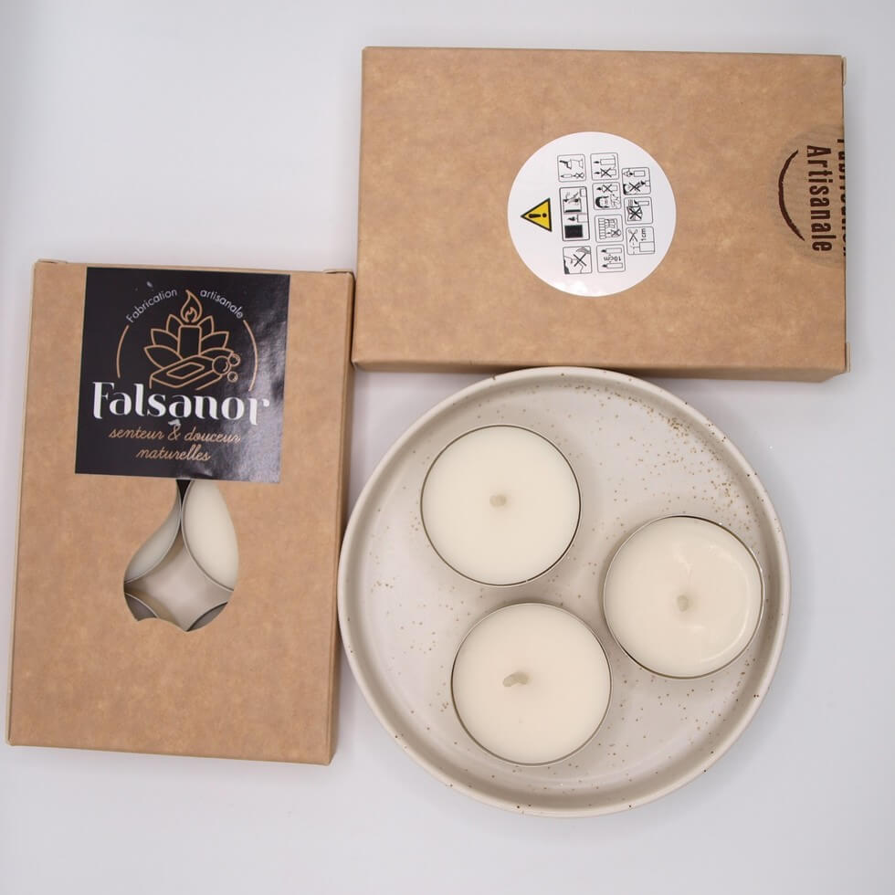 Set De 12 Bougies Chauffe-plat Parfum Vanille Homéa - Temps De Combustion 3h - Pour Ambiance Chaleureuse Et Décoration